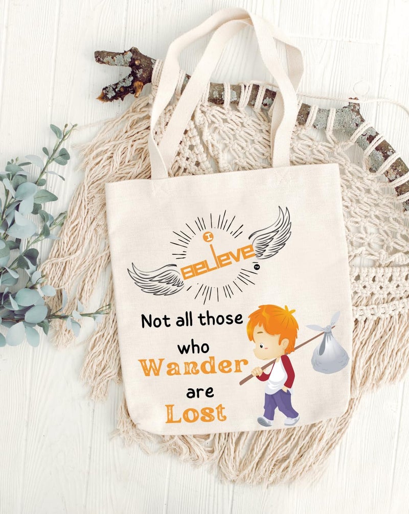 STRUTT Canvas Reusable I Believe Bags|100% Organic Cotton Shopping Bag| Multi-Purpose Eco Friendly|Sturdy Canvas Bag with 15kgs Capacity | College Bag I Daily UseI Single Pack (in Wandering) - Image 4