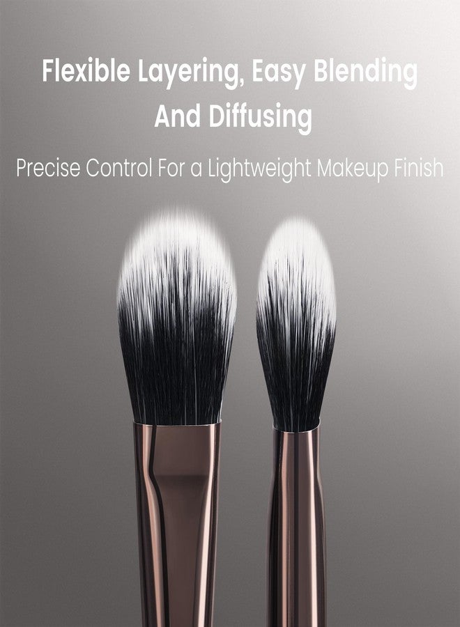 ROWNYEON Lunar Shadow Stippling Blush Brush with Synthetic Bristles for Liquid & Cream - Streak-Free, No-Patch Finish for Natural Flush (YS123) - Image 4