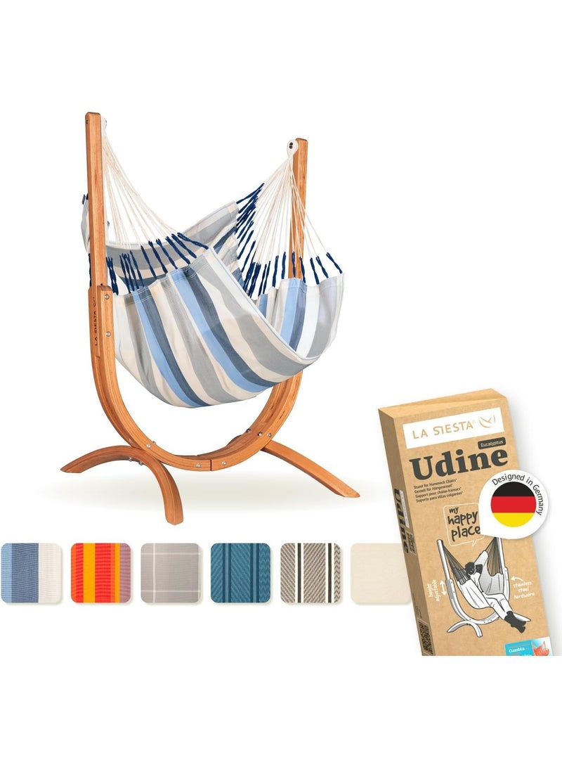 LA SIESTA Udine Outdoor Hammock Chair with Wooden Stand (W 115 cm) (Sea Salt) - Image 1