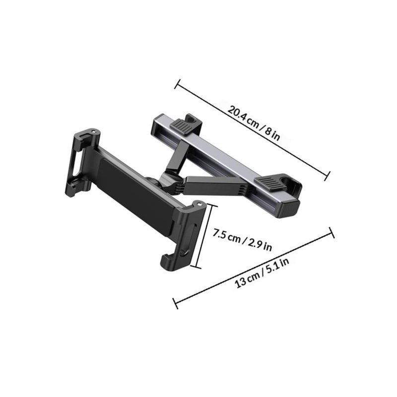 Adjustable Car Headrest Tablet Holder for Backseat Rotation Mount Compatible with Ipad Black - Image 3