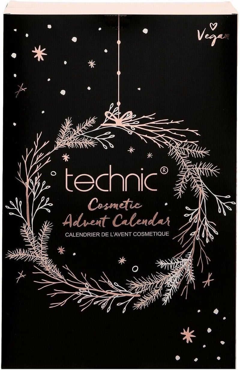 مجموعة هدايا عيد الميلاد من تقنيات مستحضرات التجميل في تقويم العد التنازلي للمكياج