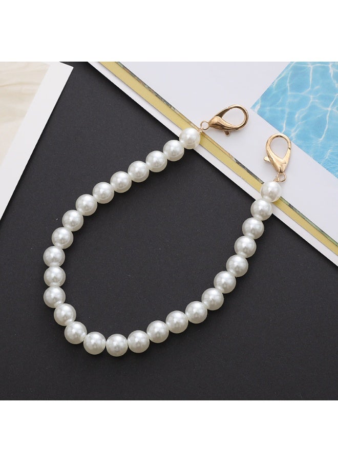 NIBEMINENT Beaded Phone Lanyard, Anti Lost Removable Wrist Strap,K141 Pearl Bracelet Pendant, Phone Keychain Lanyard
