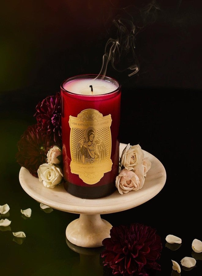 SAINT Raphael The Archangel Scented Candle with Prayer, Prayer Coin, & Holy Oil, Saint of Healing, Soy Coconut Aromatherapy Candle with 80 Hour Burn Time, Special Edition, Great Fragrant Easter Gift - Image 2
