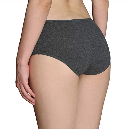 INNERSY Womens Underwear Cotton Hipster Panties Regular & Plus Size 6-Pack, Charcoal, Medium - Image 3