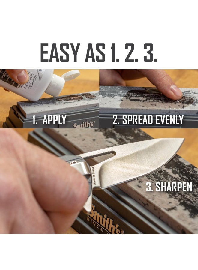 Smiths HON1 Honing Solution 4oz Bottle Lubricate Sharpening Stones BuiltIn Stone Cleaning Agents Rust Inhibitors Oil for Tool Knife Sharpening Stone Prevents Clogged Pores - Image 4