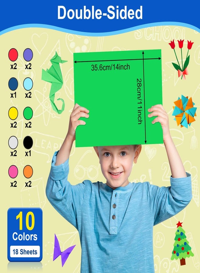 rookea 18 Pcs Colored Poster Board Paper 11x14, ROOKEA Vision Boards Bulk 230 GSM Thick Blank Smart Posterboard Card for School Arts Craft Classroom Projects Drawing Scrapbooking Graphic - Image 2
