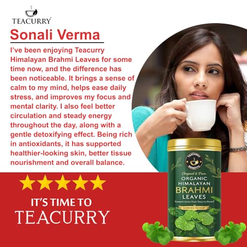 TEACURRY Organic Brahmi Leaves Tin Can (50 Gram) - Helps with Relaxation, Calmness & Body Wellness - Fresh from Punjab, India - All Natural Ingredients - Image 5