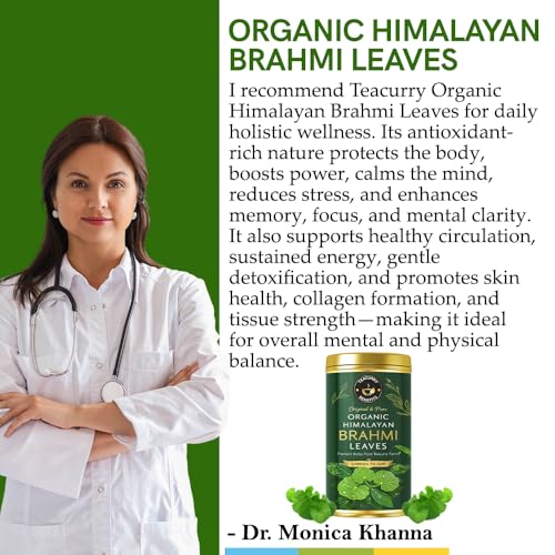TEACURRY Organic Brahmi Leaves Tin Can (50 Gram) - Helps with Relaxation, Calmness & Body Wellness - Fresh from Punjab, India - All Natural Ingredients - Image 3