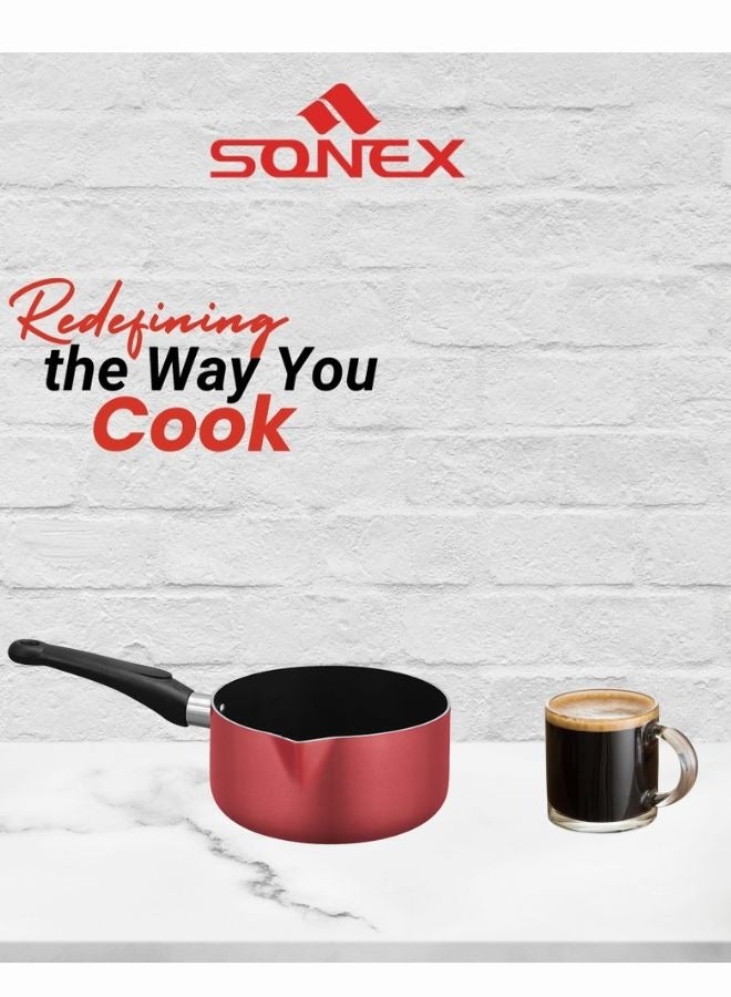 SONEX Milk Pan With Elegant Design in Pink, Milk & Sauce Pan With Non Stick Teflon Coating, Ergonomic, Stay Cool Handle, Effecient Heat Distribution For Healthy Cooking, Easy to Clean. - Image 2