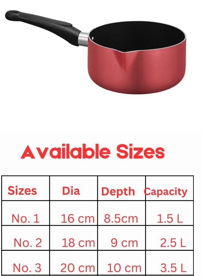 SONEX Milk Pan With Elegant Design in Pink, Milk & Sauce Pan With Non Stick Teflon Coating, Ergonomic, Stay Cool Handle, Effecient Heat Distribution For Healthy Cooking, Easy to Clean. - Image 5