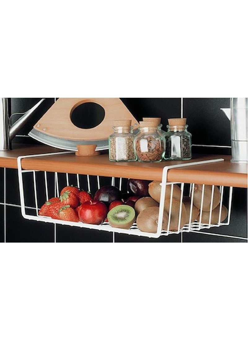 Go Hooked Go Hooked 12 Inch Undershelf Storage Basket Under Cabinet Storage Organizer 1 Pc White for Maximum Storage Efficiency Optimize Your Space for Kitchen and Pantry Home and Office  - Image 2
