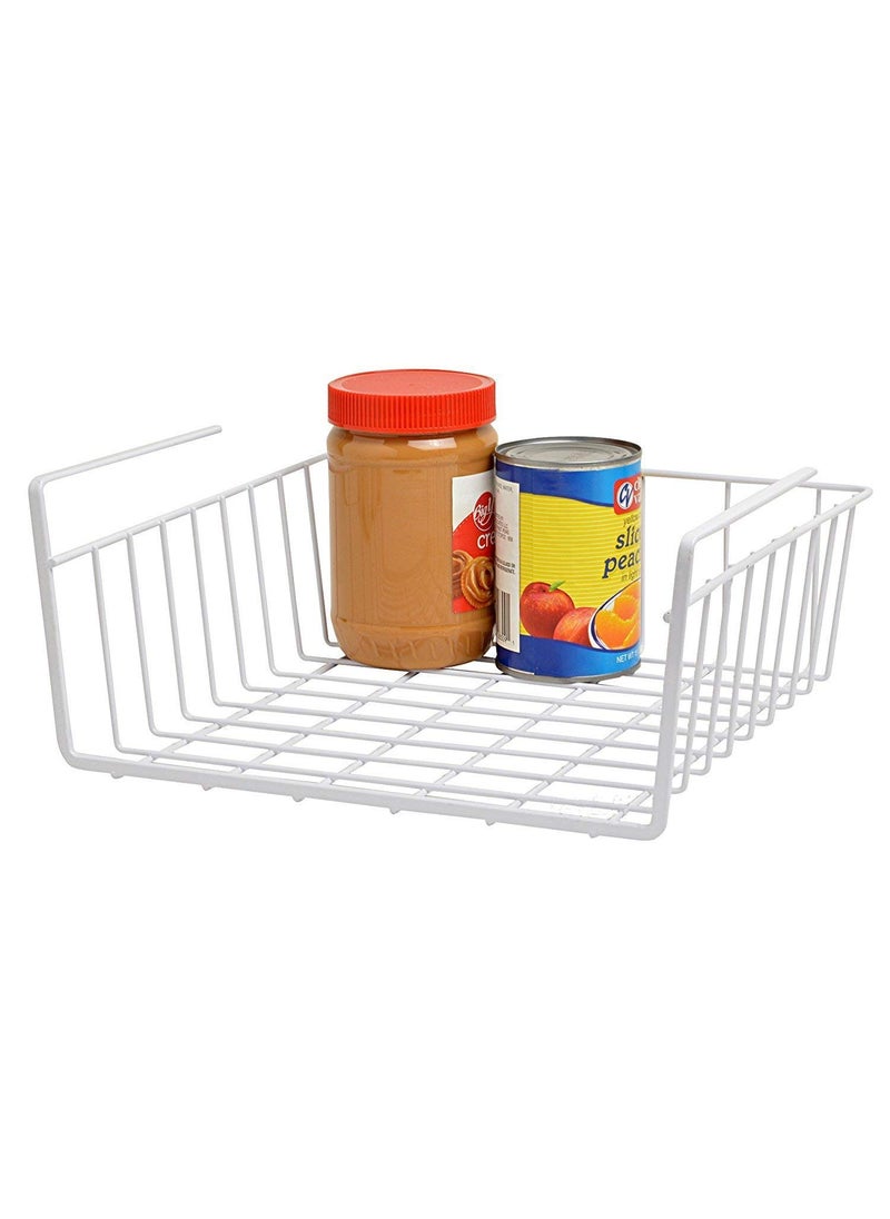 Go Hooked Go Hooked 12 Inch Undershelf Storage Basket Under Cabinet Storage Organizer 1 Pc White for Maximum Storage Efficiency Optimize Your Space for Kitchen and Pantry Home and Office  - Image 1