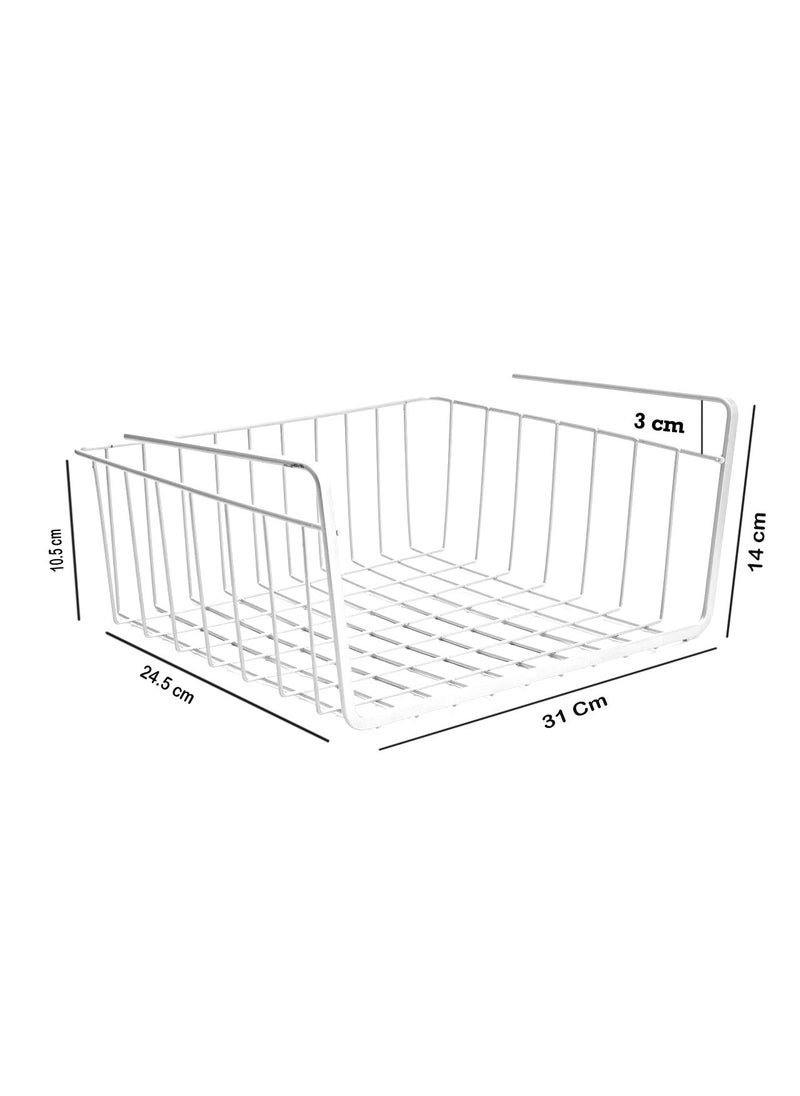 Go Hooked Go Hooked 12 Inch Undershelf Storage Basket Under Cabinet Storage Organizer 1 Pc White for Maximum Storage Efficiency Optimize Your Space for Kitchen and Pantry Home and Office  - Image 5