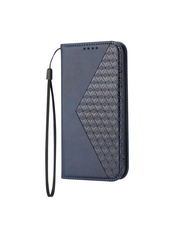 اس-توب جراب هاتف من الجلد بتصميم شبكي مكعب من جلد العجل مع إغلاق مغناطيسي لهاتف iPhone X / XS - Image 2