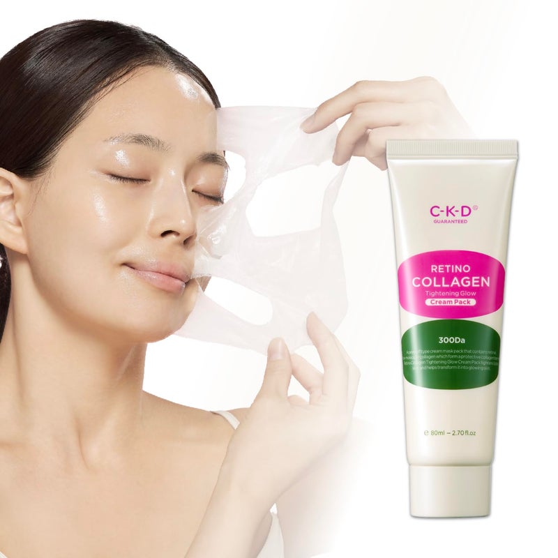 CKD Retino Collagen Creamy Face Mask PeelOff Wrapping Mask for Glowing Glass Pore Tightening Firming Elasticity LowMolecular Collagen for Deep Absorption Korean Skin Care 27 fl oz