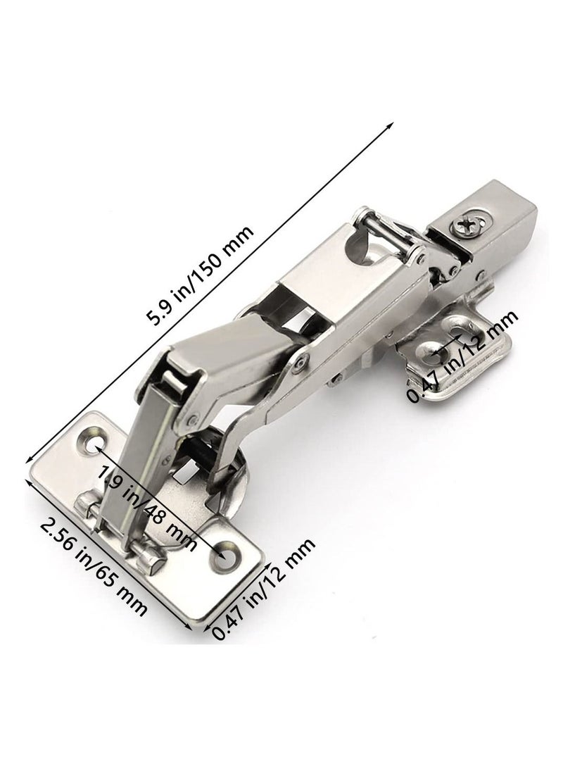 Y&D Cabinet Doors Hinges, 165 Degree Full Overlay Hinges Frameless Hydraulic Concealed Soft Closing for Corner Kitchen Folden Door (2 Pack)  - Image 2