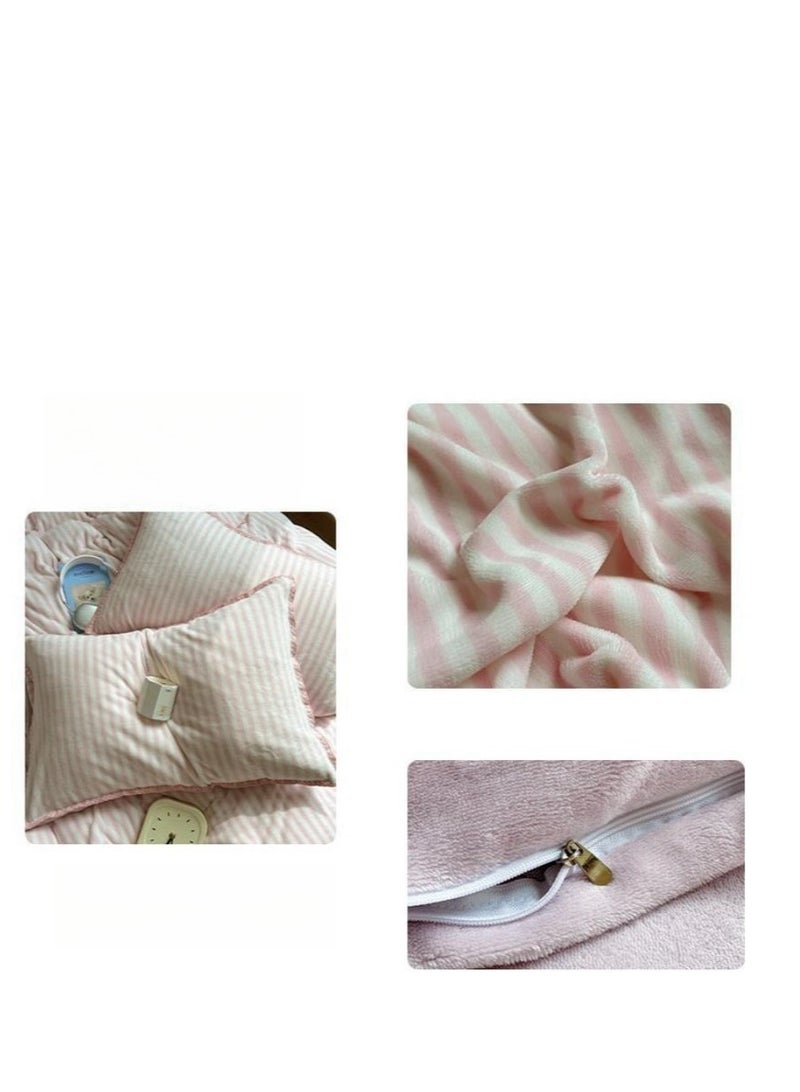 Bed Sheet Style — Carved Velvet Cloth Embroidered Wide Edge Milk Velvet Four Piece Bedding Set - Image 3