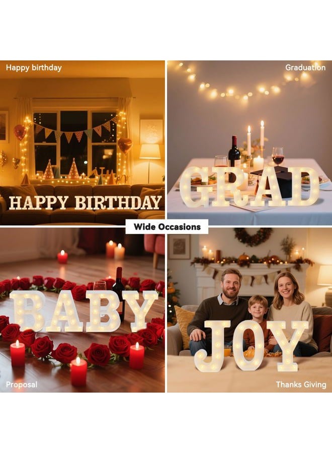 Obrecis LED Letter Lights White Marquee Letters Alphabet Light Up Sign with Diamond Bulbs Remote Control Timer Dimmable Wedding Birthday Party Decoration Letters (A) - Image 5