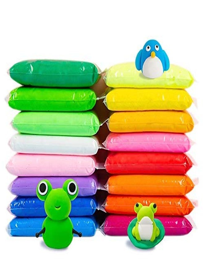 Promote T Ultimate Set of 12 Air Dry Soft Clay with 3 Tools - Super Soft, Stretchy & Non-Sticky Stress Relief Toys for Baby Children Boys & Girls - Image 1