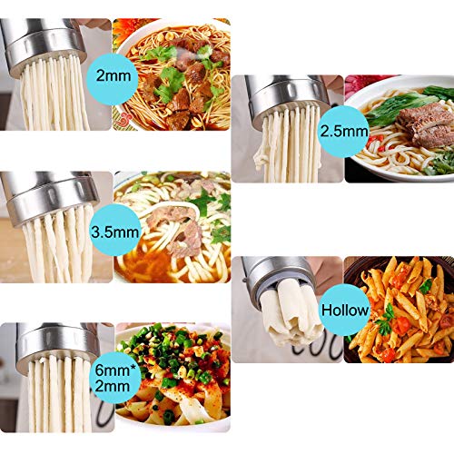 Besimple Stainless Steel Manual Noodles Maker, Portable Pasta Maker Noodle Making Press Machine Spaghetti Making Tools with 5 Noodle Mould - Image 3