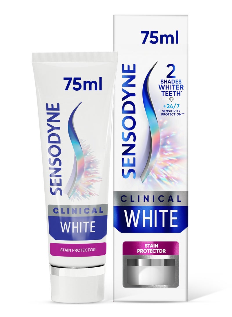 Sensodyne Clinical White Sensitive Teeth Whitening Toothpaste Extra Fresh 75ml - Image 1