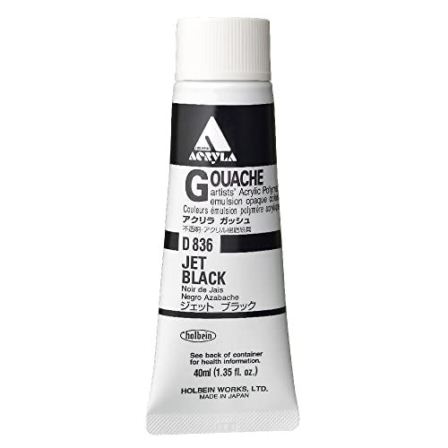 Holbein Acryla Gouache 40ml Jet Black - Image 1