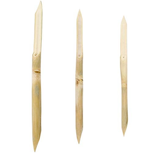 AUEAR, 3 Pack Bamboo Double Head Pointed Stylus Pen Reed Pens Pottery Ceramic Shaping Tools Polymer Clay Tool - Image 1