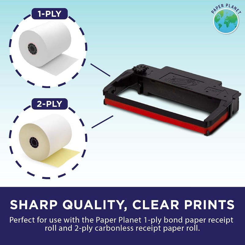 PaperPlanet Red and Black Ink Printer Ribbons for Toast TKP300 Kitchen Printer by Paper Planet | Compatible with TKP300 SNBC BTP-M300 | 12 Ink Ribbons - Image 4