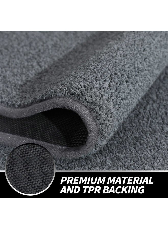 LINLA Indoor Doormat Super Absorbs Mud Low Profile Mat 35" x 24" , Machine Washable Non-Slip Rubber Backing Entrance Rug for Front Door Inside Dirt Trapper Mats Shoes Scraper, Gray - Image 2
