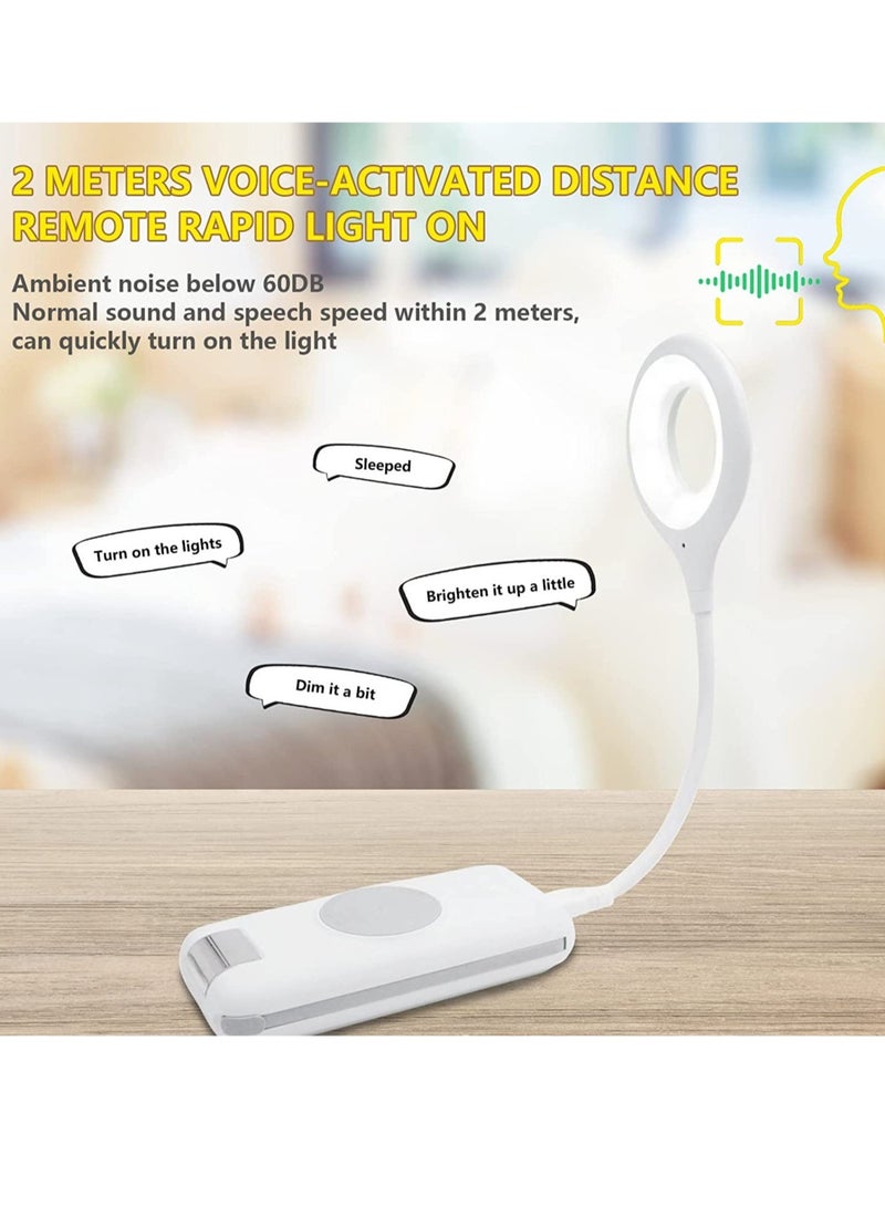 ELTRAZONE Voice Control USB Light for Laptop Keyboard, LED Reading Lamp Portable Small Night Light with Flexible Gooseneck for Power Bank, Computer, Sound Control 3 Color & 4 Brightness/On/Off - Image 4