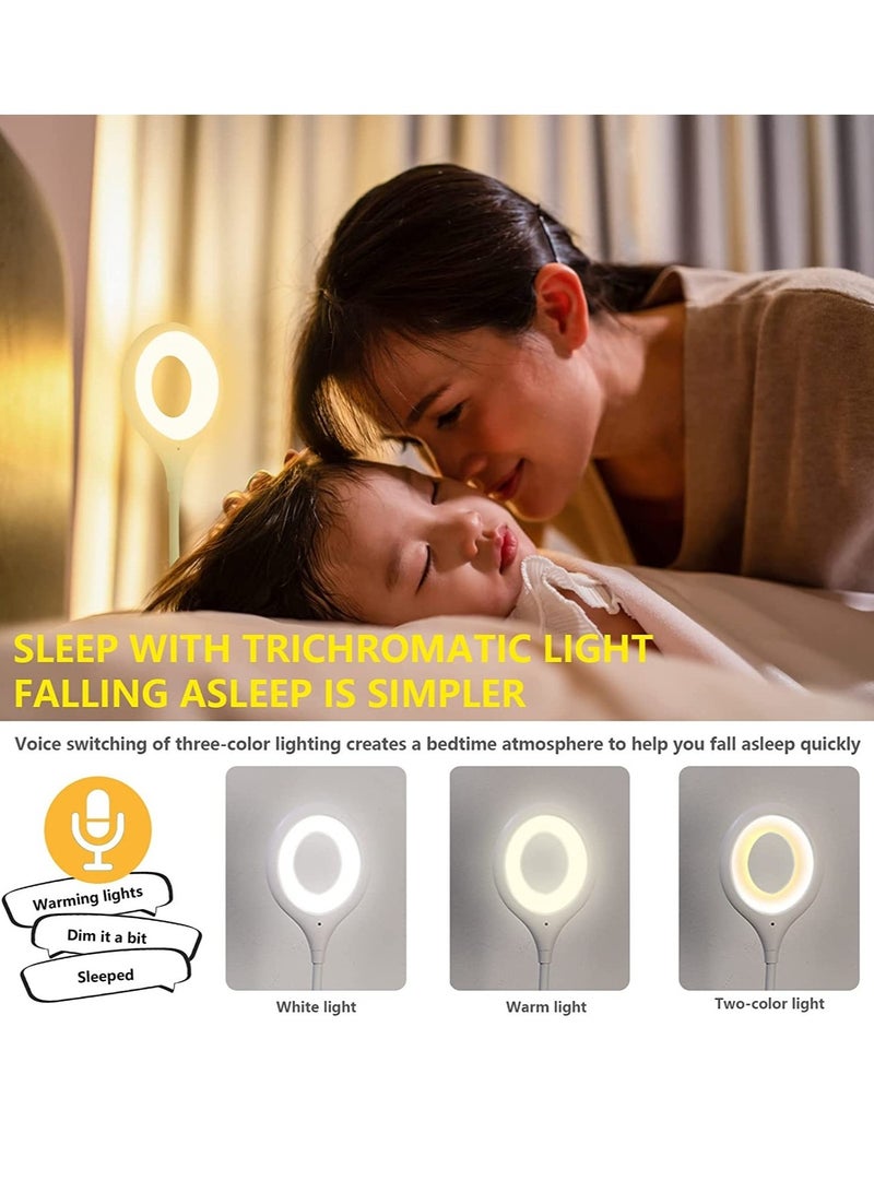 ELTRAZONE Voice Control USB Light for Laptop Keyboard, LED Reading Lamp Portable Small Night Light with Flexible Gooseneck for Power Bank, Computer, Sound Control 3 Color & 4 Brightness/On/Off - Image 3