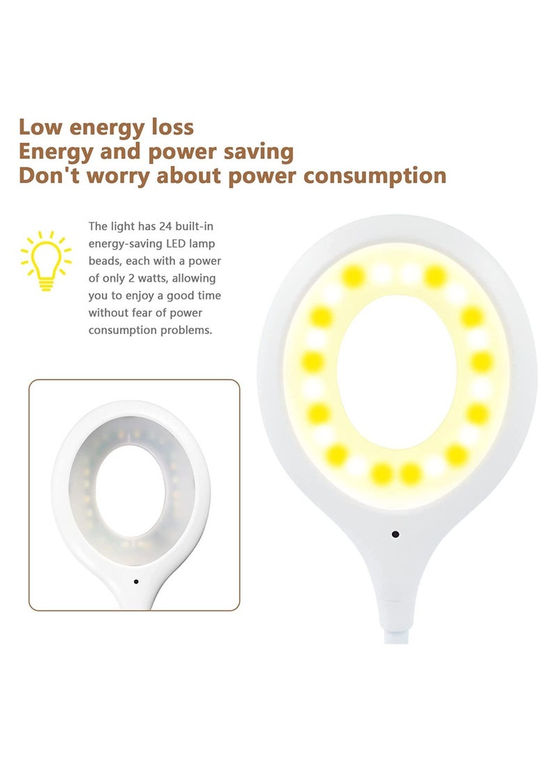 ELTRAZONE Voice Control USB Light for Laptop Keyboard, LED Reading Lamp Portable Small Night Light with Flexible Gooseneck for Power Bank, Computer, Sound Control 3 Color & 4 Brightness/On/Off - Image 5