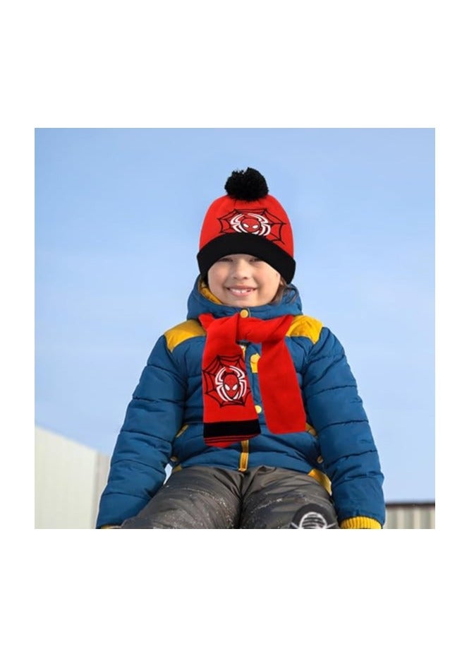 KASTWAVE Supperhero Kids Hat Scarf Gloves Set, Spider Winter Warm Beanie Hat, Children's Scarves Hats Children Knitted Set for Boys Aged 2-8 - Image 4