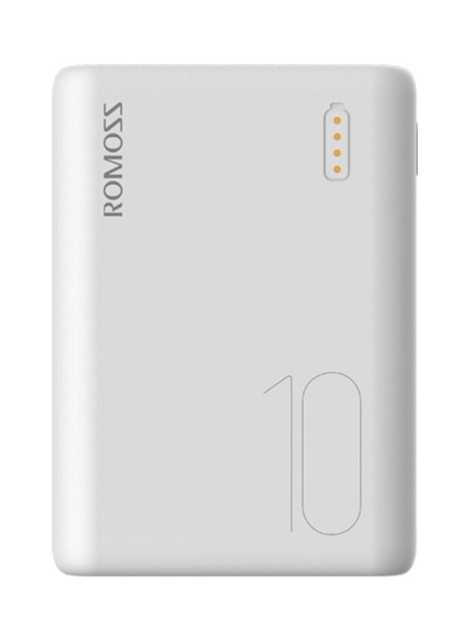 ROMOSS Simple10 Dual USB LED Indicator Power Bank White - Image 1