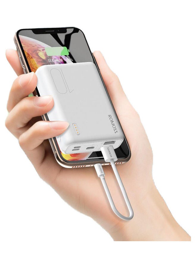 ROMOSS Simple10 Dual USB LED Indicator Power Bank White - Image 2