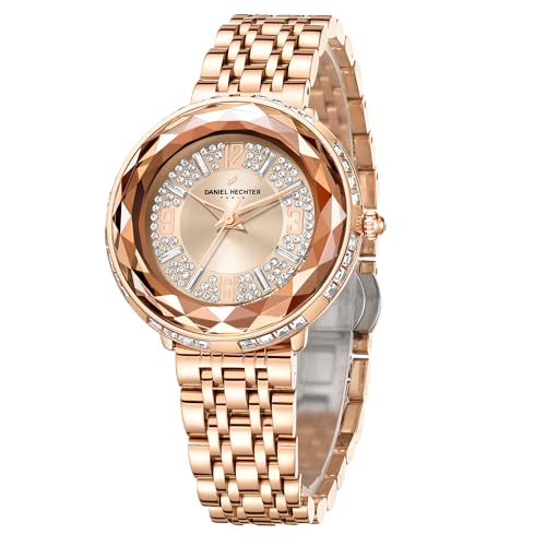 Daniel Hechter Paris Palais-Royal Collection Unique Analoge Watch for Women Withdiamond Cut Glass Dial and Stainless Steel Strap-DHW2003-11 - Image 1