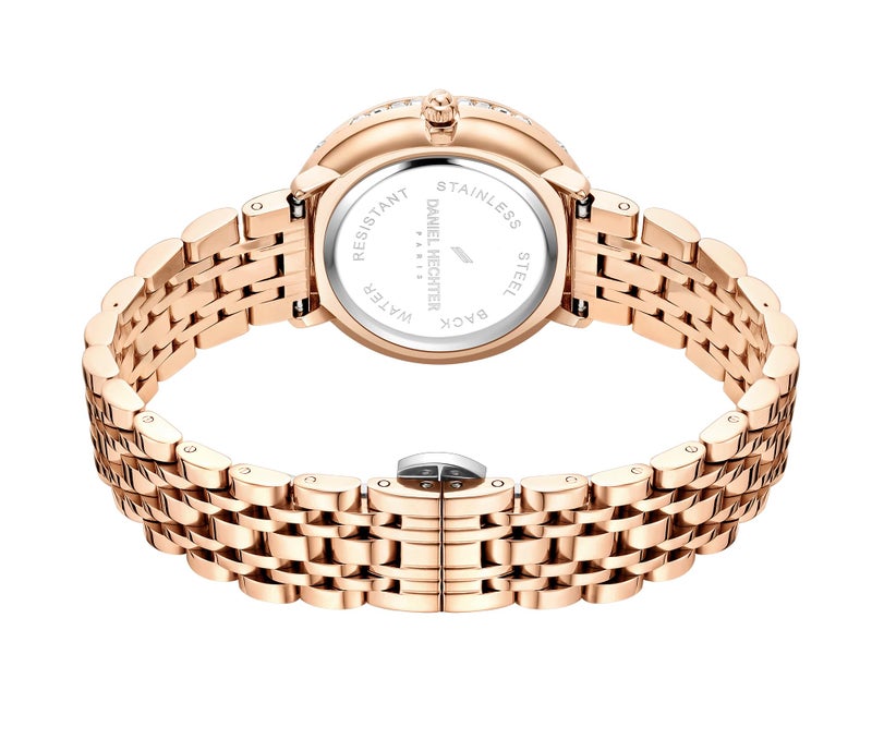 Daniel Hechter Paris Palais-Royal Collection Unique Analoge Watch for Women Withdiamond Cut Glass Dial and Stainless Steel Strap-DHW2003-11 - Image 5