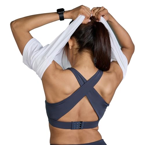 KICA High Impact and Full Coverage Crostini Sports Bra Grey (3XL) - Image 2