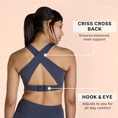 KICA High Impact and Full Coverage Crostini Sports Bra Grey (3XL) - Image 4