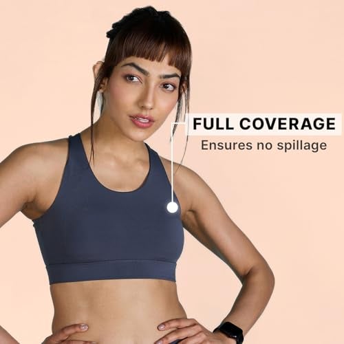 KICA High Impact and Full Coverage Crostini Sports Bra Grey (3XL) - Image 3
