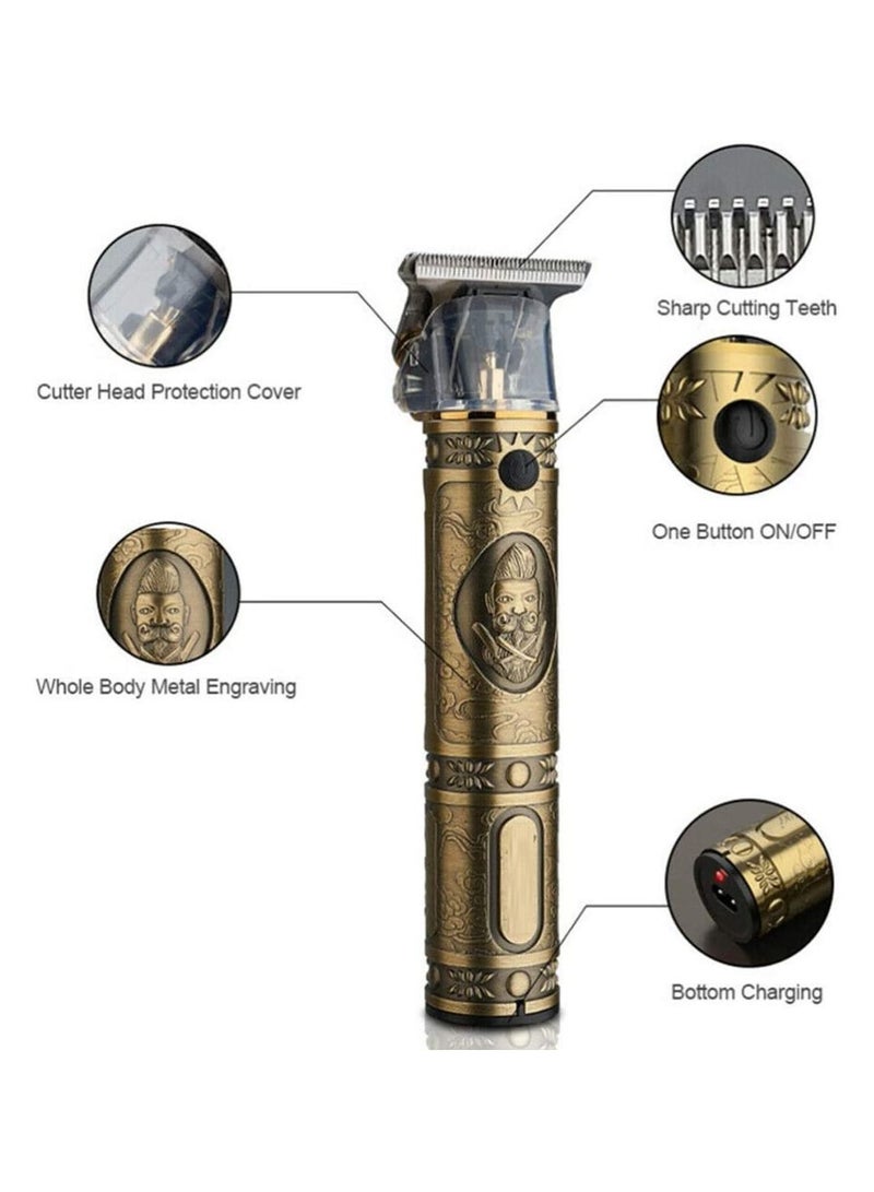 Men's Bronze Retro Hair Clippers with Limit Comb & USB Port - Image 2