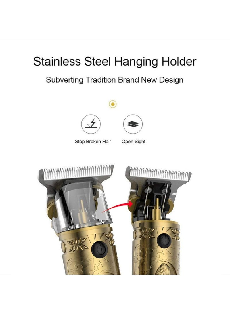 Men's Bronze Retro Hair Clippers with Limit Comb & USB Port - Image 3