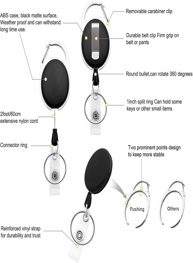 Lazybeee حامل بطاقات Lazybeee Secure Yo-Yo Clip شديد التحمل مع حامل بطاقات شفاف - أزرق (عبوة من قطعة واحدة) - Image 2