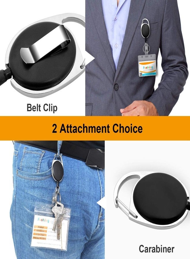 Lazybeee حامل بطاقات Lazybeee Secure Yo-Yo Clip شديد التحمل مع حامل بطاقات شفاف - أزرق (عبوة من قطعة واحدة) - Image 3