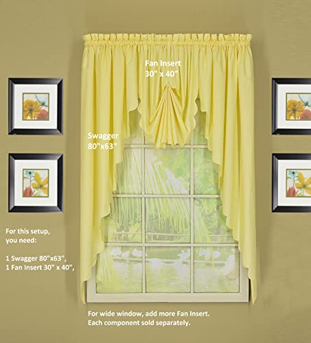 Today's Curtain, Orleans Scallop Curtain, Buttercup 63" Swagger Pair, 80" W x 63" L, Buttercup - Image 5
