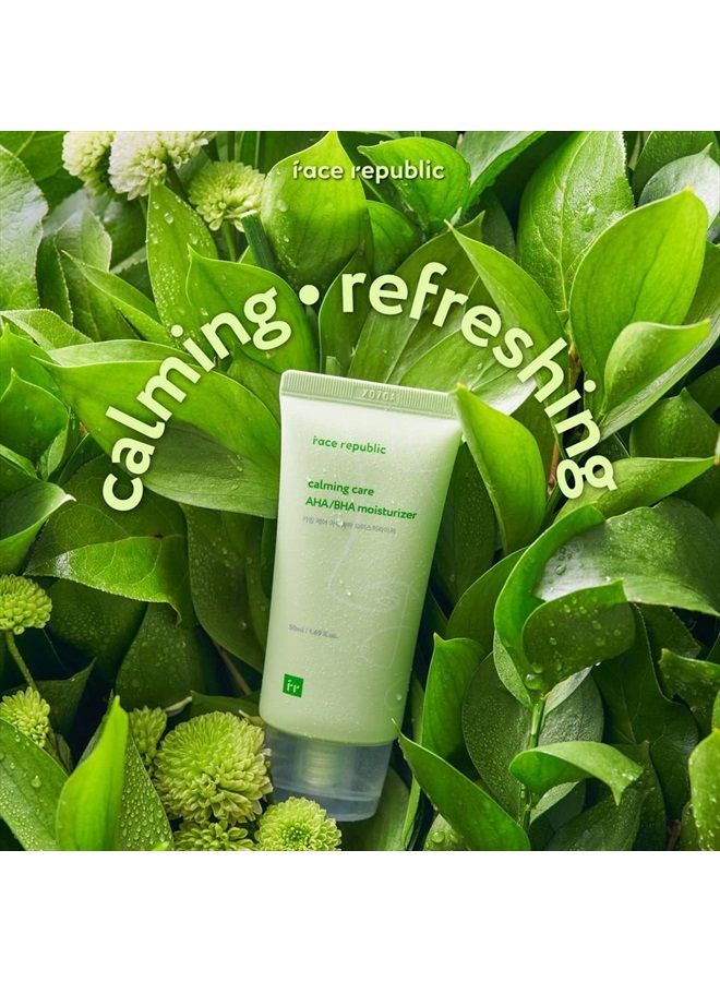 Face Republic Calming Care AHA/BHA Moisturizer 50mL | Soothing Gel Cream | Clarifying & Moisturizing | Cica, Aloe, Squalane | Korean Skincare  - Image 3