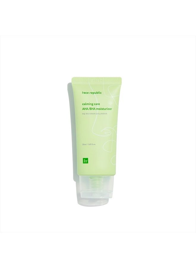Face Republic Calming Care AHA/BHA Moisturizer 50mL | Soothing Gel Cream | Clarifying & Moisturizing | Cica, Aloe, Squalane | Korean Skincare  - Image 1