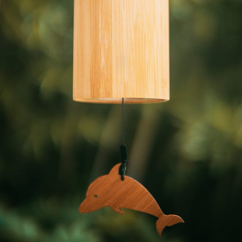 LingTing Bamboo Wind Chimes for Sound Healing, Meditation, Relaxing Emotions,Chord Wind Chimes Hand-Cranked Wind Chimes Unique Decor Gardening Gift for Outdoor Decoration(C-Wind), Yellow - Image 4