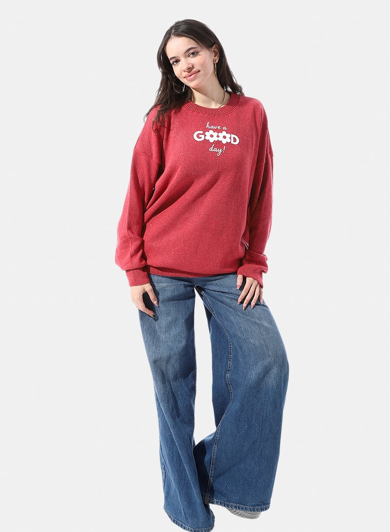 Andora Have A Good Day Patterned Long Sleeves Pullover - Image 4