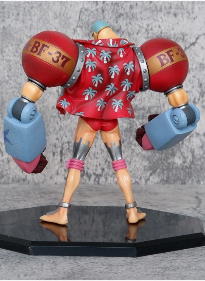 One Piece Anime One Piece Franky Action Figure with Base, Interchangeable Head Franky Model, Anime Figure Scene Statue, Anime Realistic Model Ornament, Super Collectible Model Statue Anime Figure Toy 19*17.5cm  - Image 5